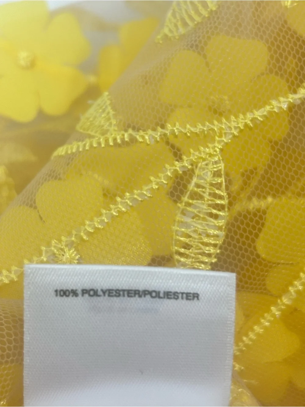 Anne Klein Yellow 3D Floral Sheer Kimono  OS